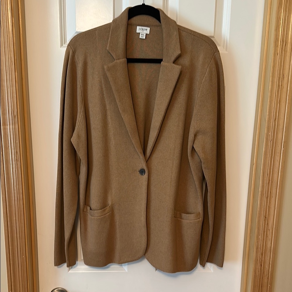 J. Crew Tan Schoolboy Blazer with Notched Lapels